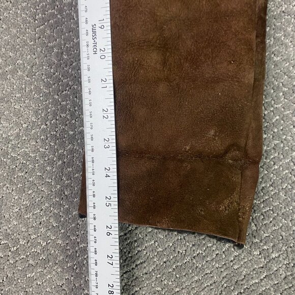 Vintage Sheepskin Jacket Coat Men's 46 Brown Shearling Marlboro Man XL - Picture 12 of 14